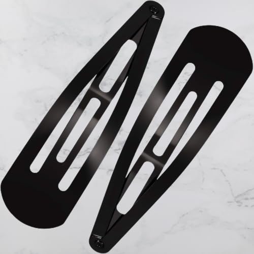40 Pack Black 2 Inch Barrettes with Metal Snap Clips | Hair Accessories | Women