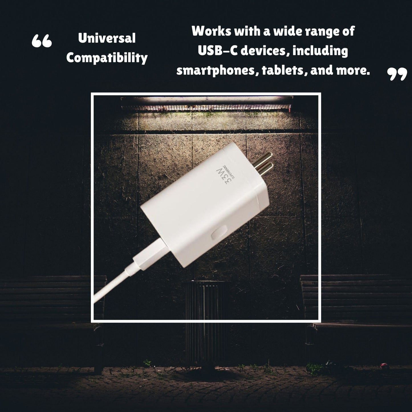 33W Fast Charger Adapter with USB to Type-C Cable | Quick Charge (QC) Technology | Wall Charger for USB-C Devices (White) - Flymaster Shop