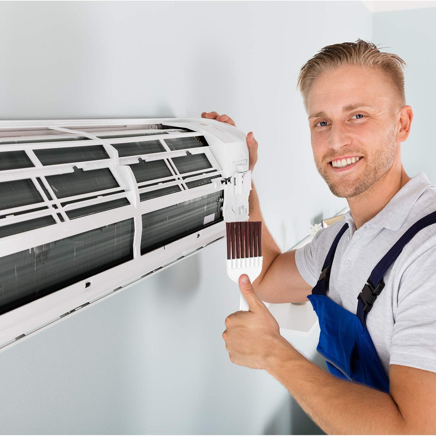 4 Packs Air Conditioner Condenser Fin Cleaning Brush Refrigerator Coil Cleaning Whisk Brush Small Plastic Whisk Brush (Brown) - Flymaster Shop