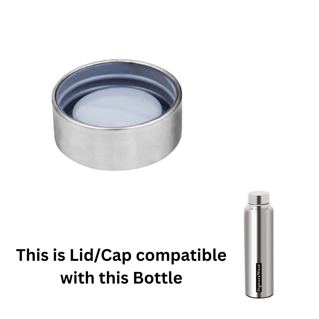 Signoraware Aqua Steel Water Bottle 1000 ml Spare Lid/Cap | Compatible Replacement Bottle Lid (Non‑Original)