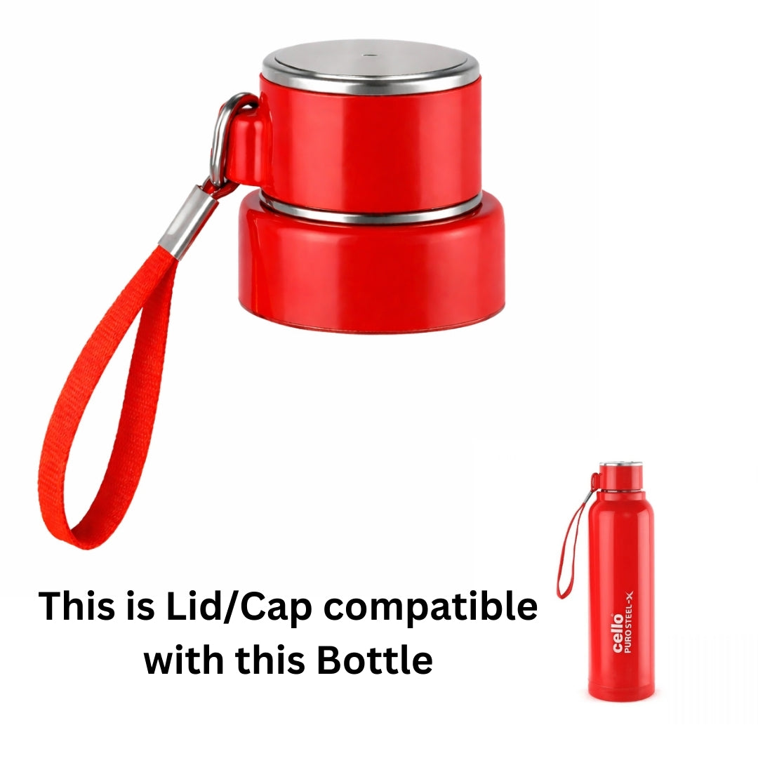 Cello Puro Steel‑X Benz 410 ml Spare Lid/Cap | Compatible Replacement Bottle Lid (Non‑Original)