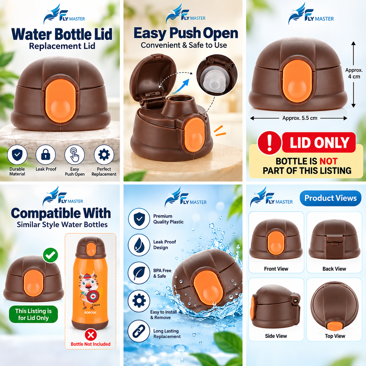 Spare Lid for borosil Tigry Kids water Bottle, Lid