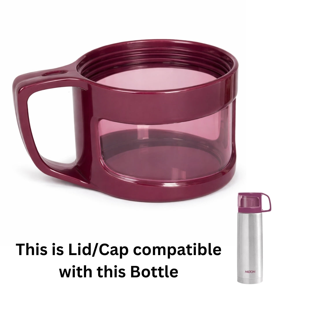 Replacement Lid Cap for Milton Glassy Thermosteel Flask 500 ml | Mirror Finish | Leak-Proof | Compatible with Milton Glassy Series