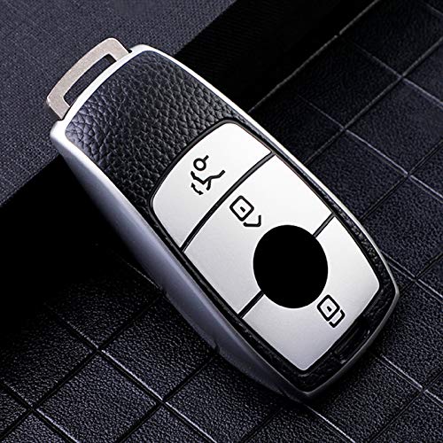 Designed for Benz E Series Smart Key | Car Accessories | Provides Protection and Personal Style with Silver Cover - Flymaster Shop