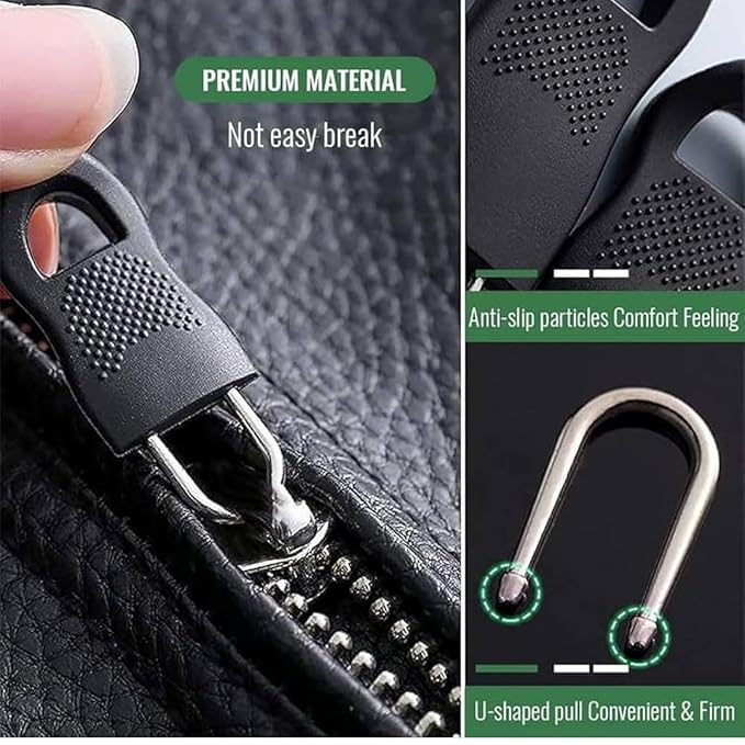 Detachable Zipper Puller Set – U-Shaped Resin Zip Head Pullers for Waistbands, Belts, DIY Sewing (Pack of 10) - Flymaster Shop