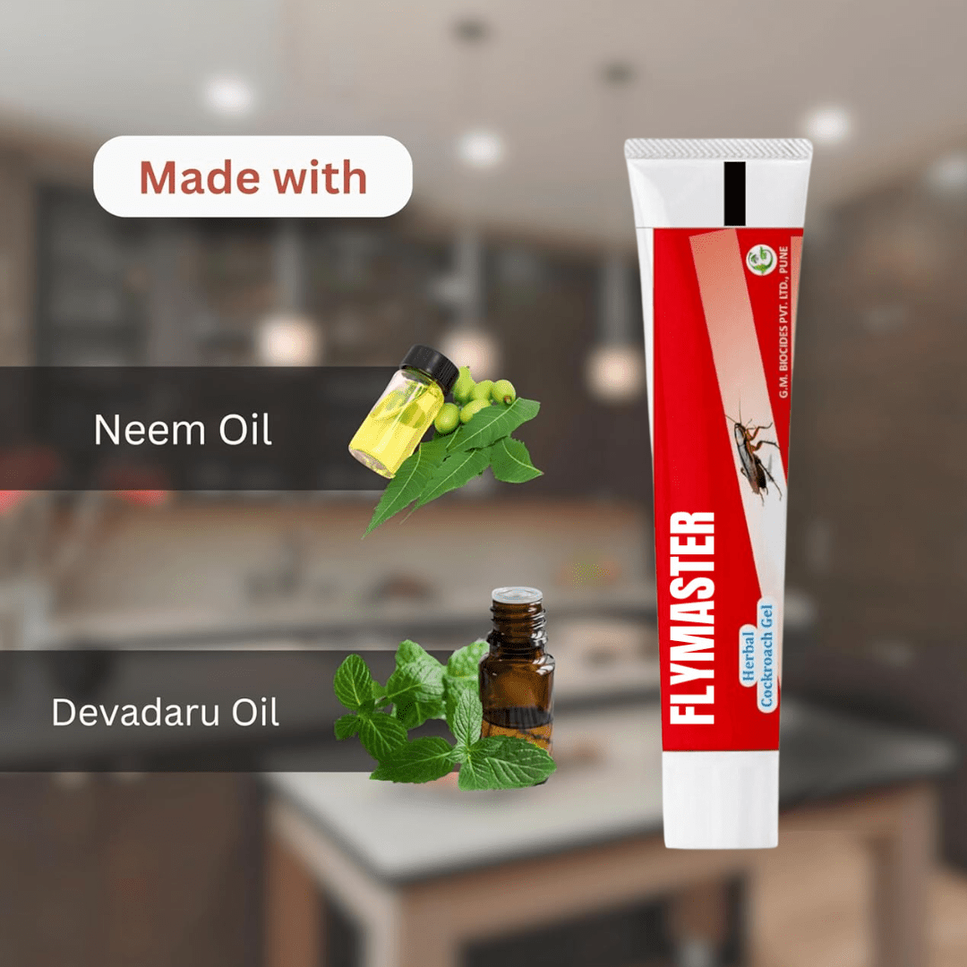Fly master Herbal Cockroach Gel Pack Of 4|10 Minutes Result Guaranty Removes | Entire Cockroach Infestation Powerful Cockroach Repellent For Home|100% Organic Chemical Free Roach Gel Bait For Home Kitchen - Flymaster Shop