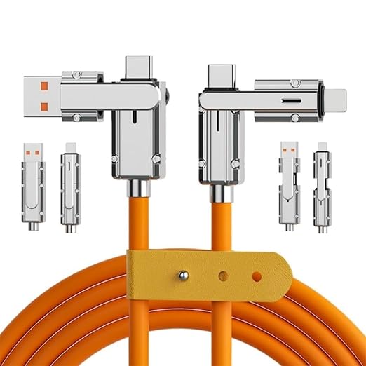 Flymaster 4-in-1 Retractable Fast Charging Cable | USB-C, iOS, Micro USB Compatible | Portable Travel Charger - Flymaster Shop