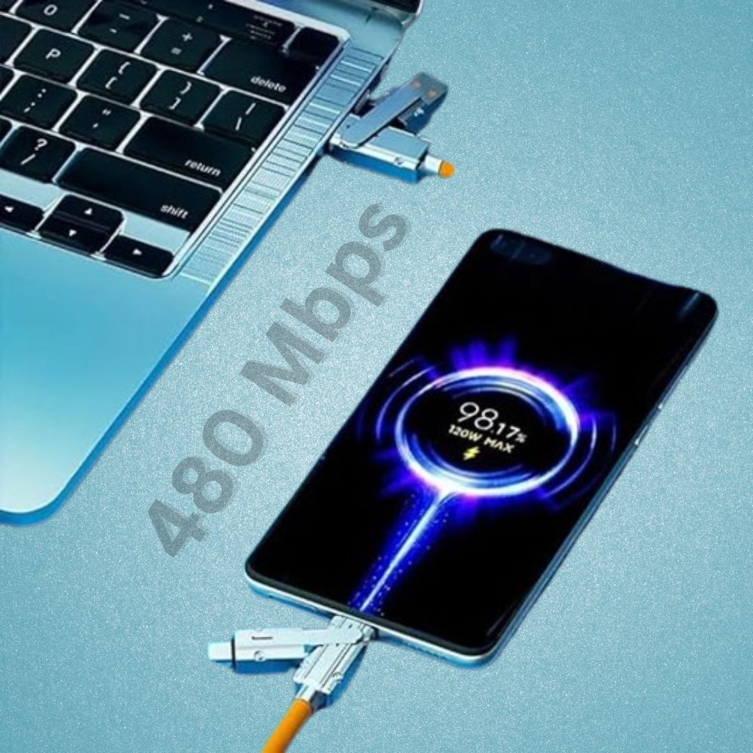 Flymaster 4-in-1 Retractable Fast Charging Cable | USB-C, iOS, Micro USB Compatible | Portable Travel Charger - Flymaster Shop