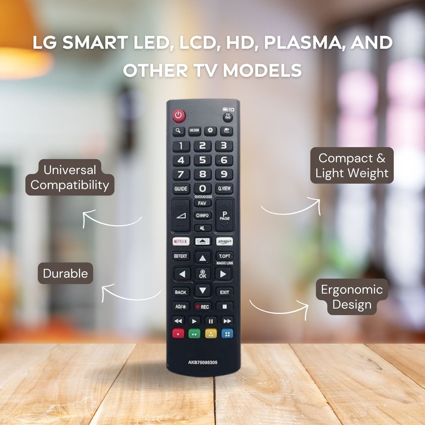 Flymaster Universal Remote for LG Smart TVs – Compatible with LED, LCD, Plasma, and HD Models – Prime Video & Netflix Hotkeys - Flymaster Shop