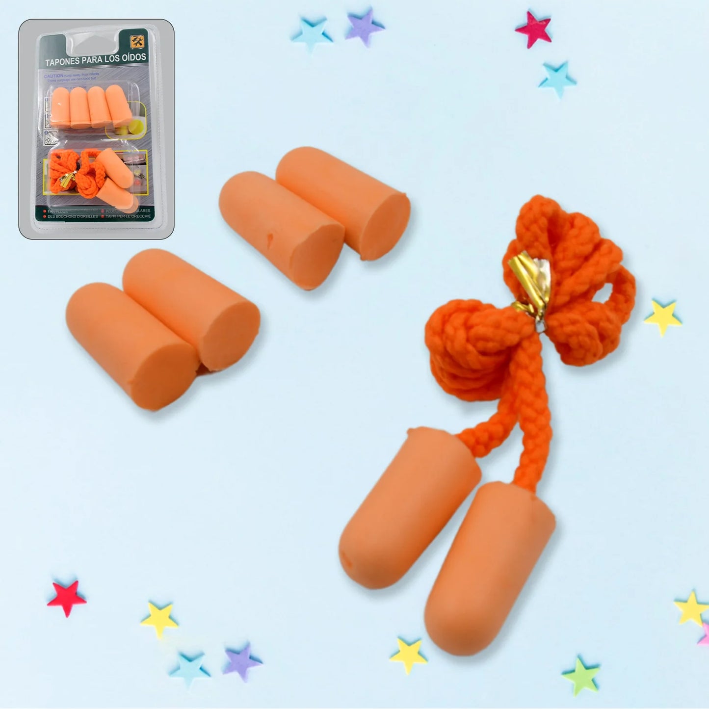 Travel Sleep Strap Noise Reducer ; Earplugs & Soft Foam Earplugs Sleeping Noise Cancelling for Hearing Protection (3 Pairs)