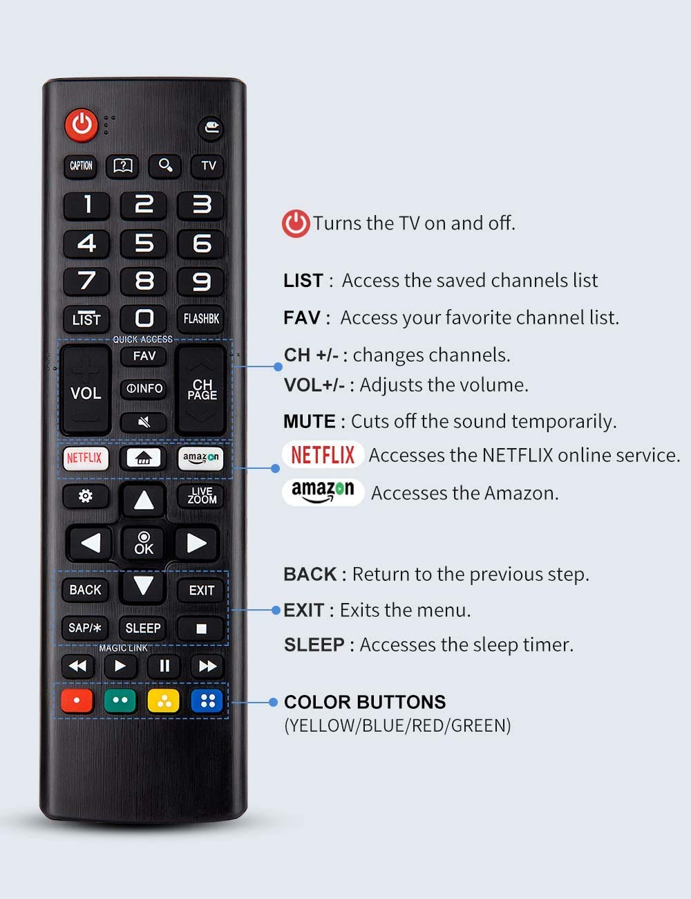 KDE Universal Remote Control for All LG Smart TVs – Compatible with WebOS, Magic, LCD, LED, OLED, UHD, Plasma & 4K Models - Flymaster Shop