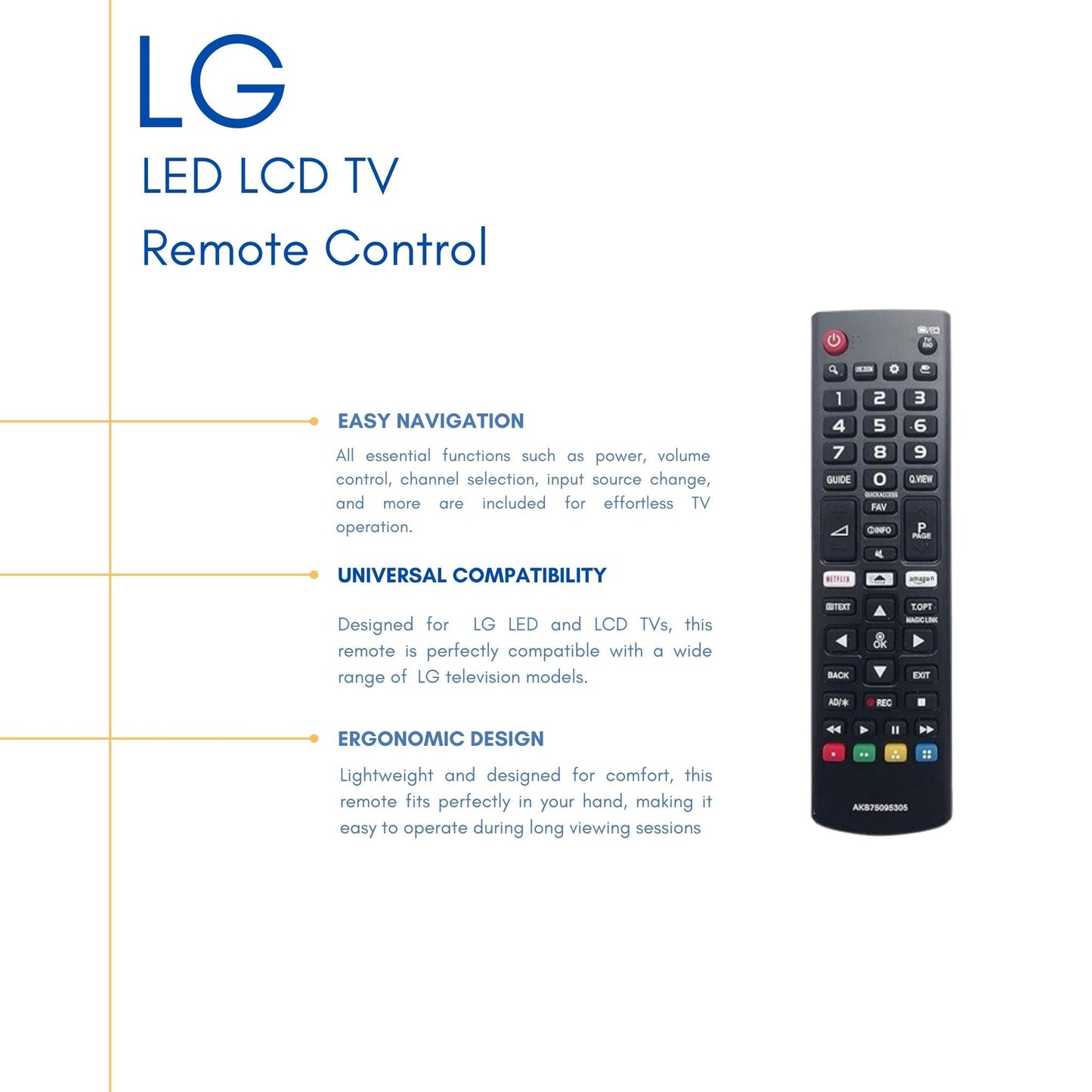 LG Smart TV Remote Control | Easy TV Control from a Distance for LCD, LED, OLED, UHD, HDTV, Plasma Models (Non-Voice).Models. - Flymaster Shop