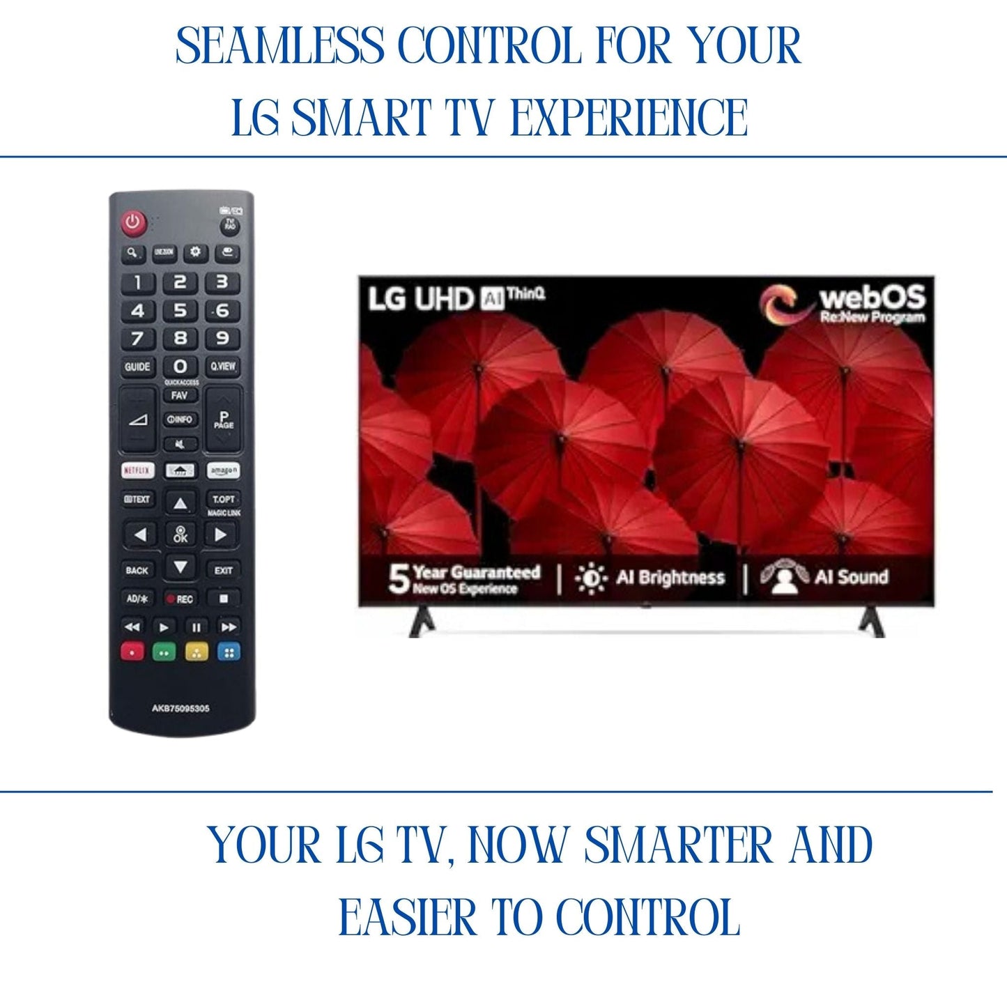 LG Smart TV Remote Control | Easy TV Control from a Distance for LCD, LED, OLED, UHD, HDTV, Plasma Models (Non-Voice).Models. - Flymaster Shop