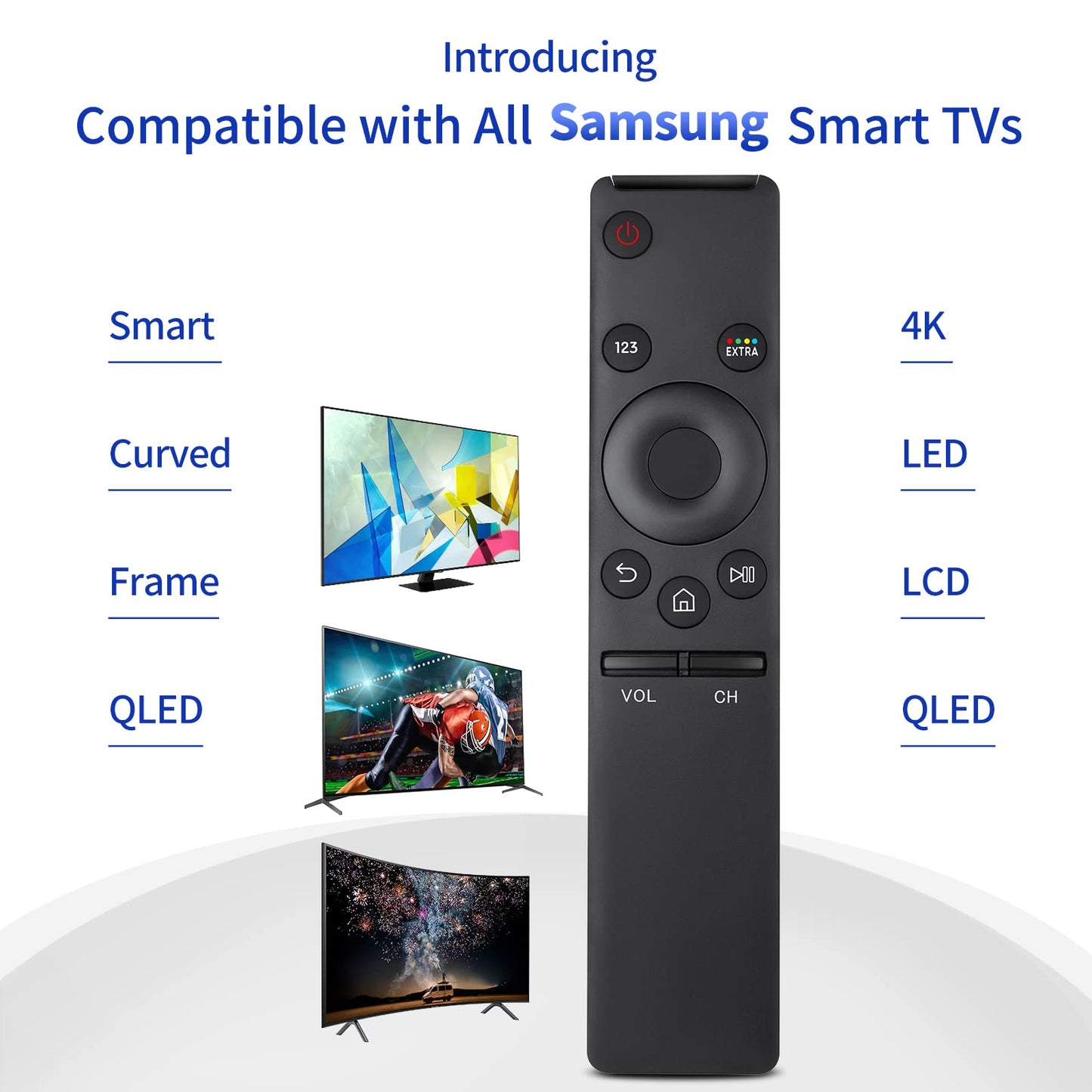 OMAIC Universal Smart TV Remote for Samsung – Compatible with LED, LCD, HDTV & Smart TVs (One for All Samsung Models) - Flymaster Shop