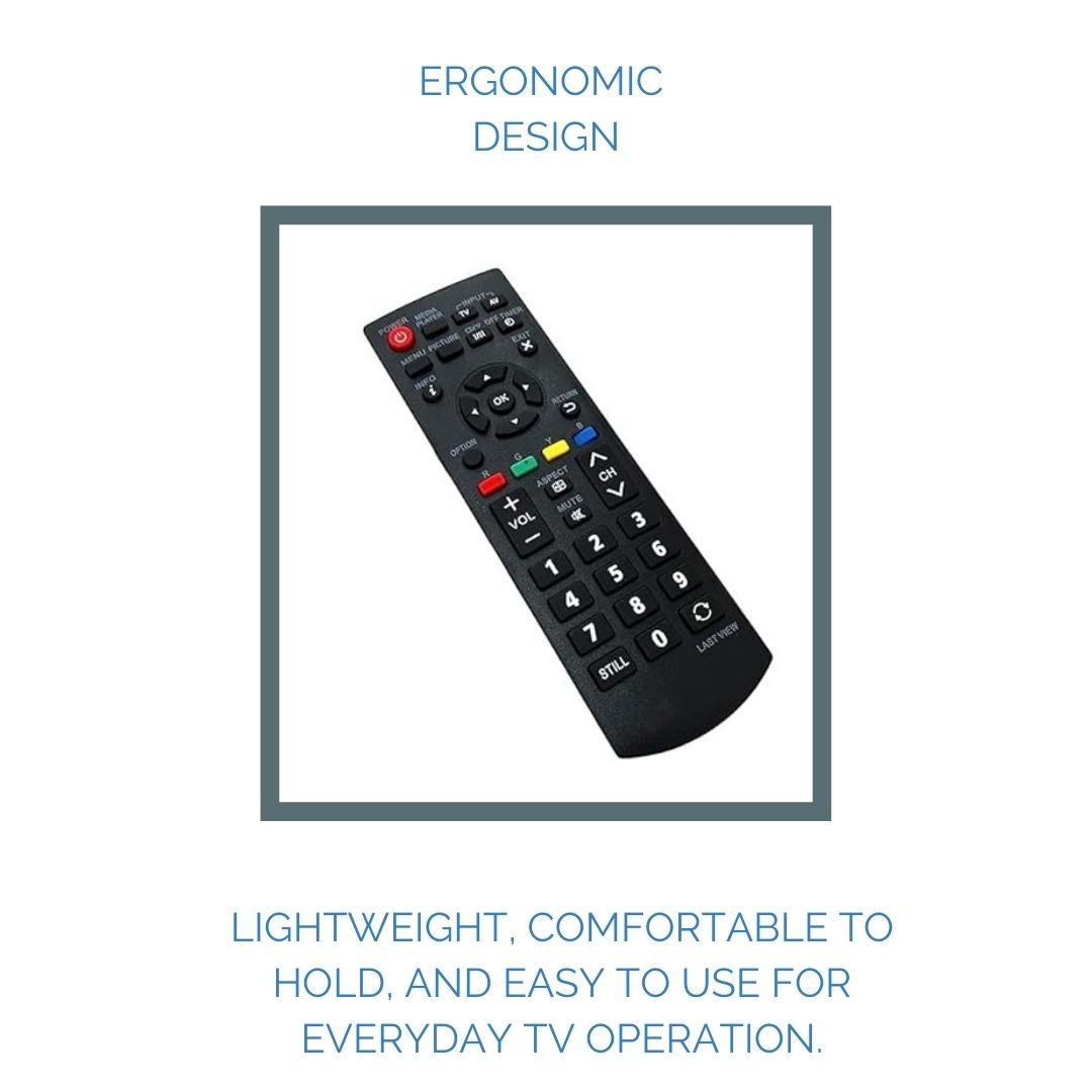 Panasonic TV Remote Control - Compatible with LCD, LED, Plasma TVs | Model 1180 - Black - Flymaster Shop