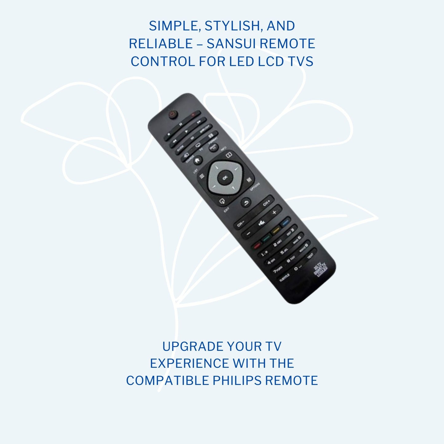 Philips LCD/LED TV Universal Remote – Easy-to-Use, Compatible with Multiple Models. - Flymaster Shop