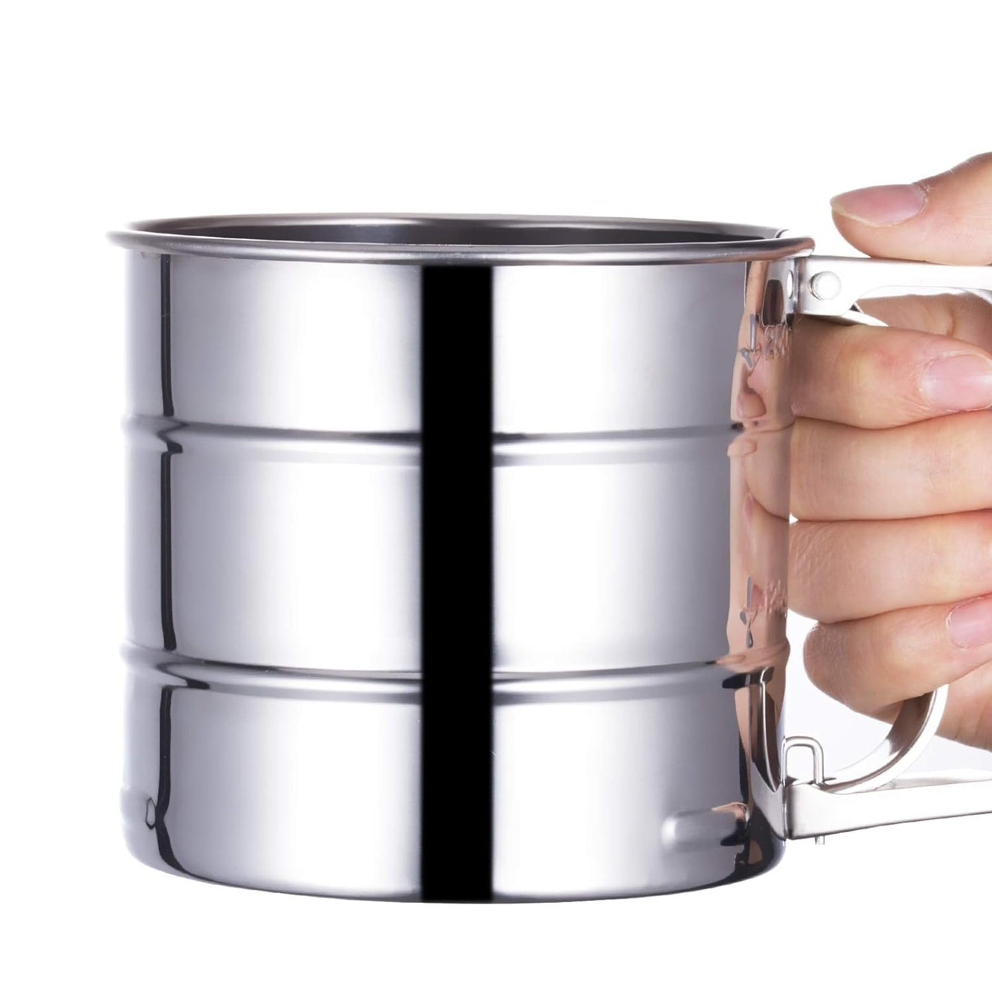 Premium Stainless Steel Flour Sifter for Baking - Durable Mesh Sieve Kitchen Tool with Comfortable Handle - Ideal for Powdering Sugar, Cocoa, and More - Flymaster Shop