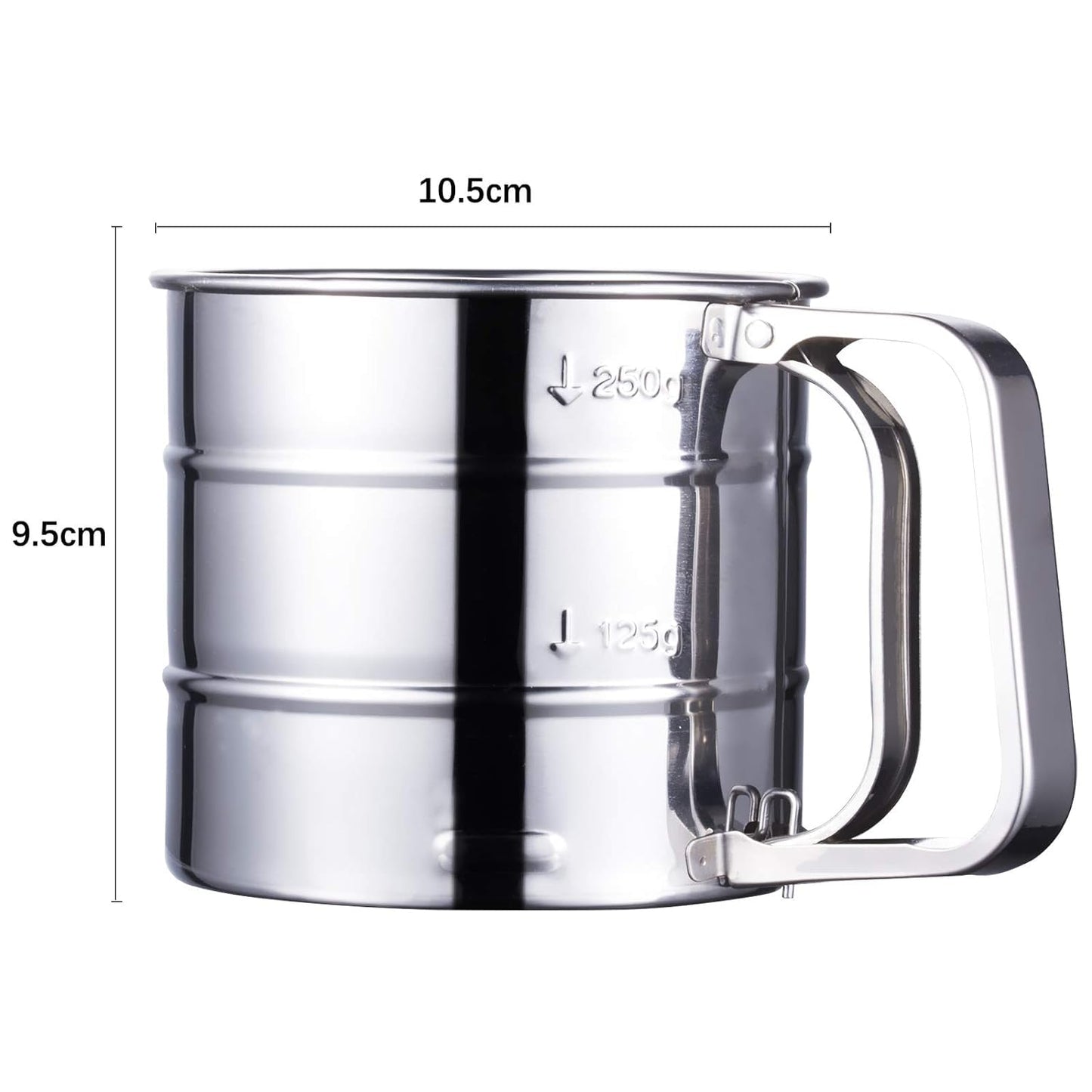 Premium Stainless Steel Flour Sifter for Baking - Durable Mesh Sieve Kitchen Tool with Comfortable Handle - Ideal for Powdering Sugar, Cocoa, and More - Flymaster Shop