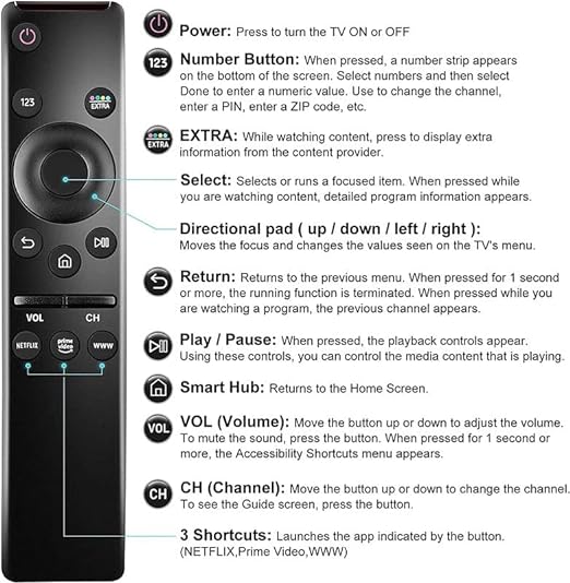 Samsung Ultra Curved TV BN59-01312F | TV Remote | Enhanced functionality and convenience - Flymaster Shop