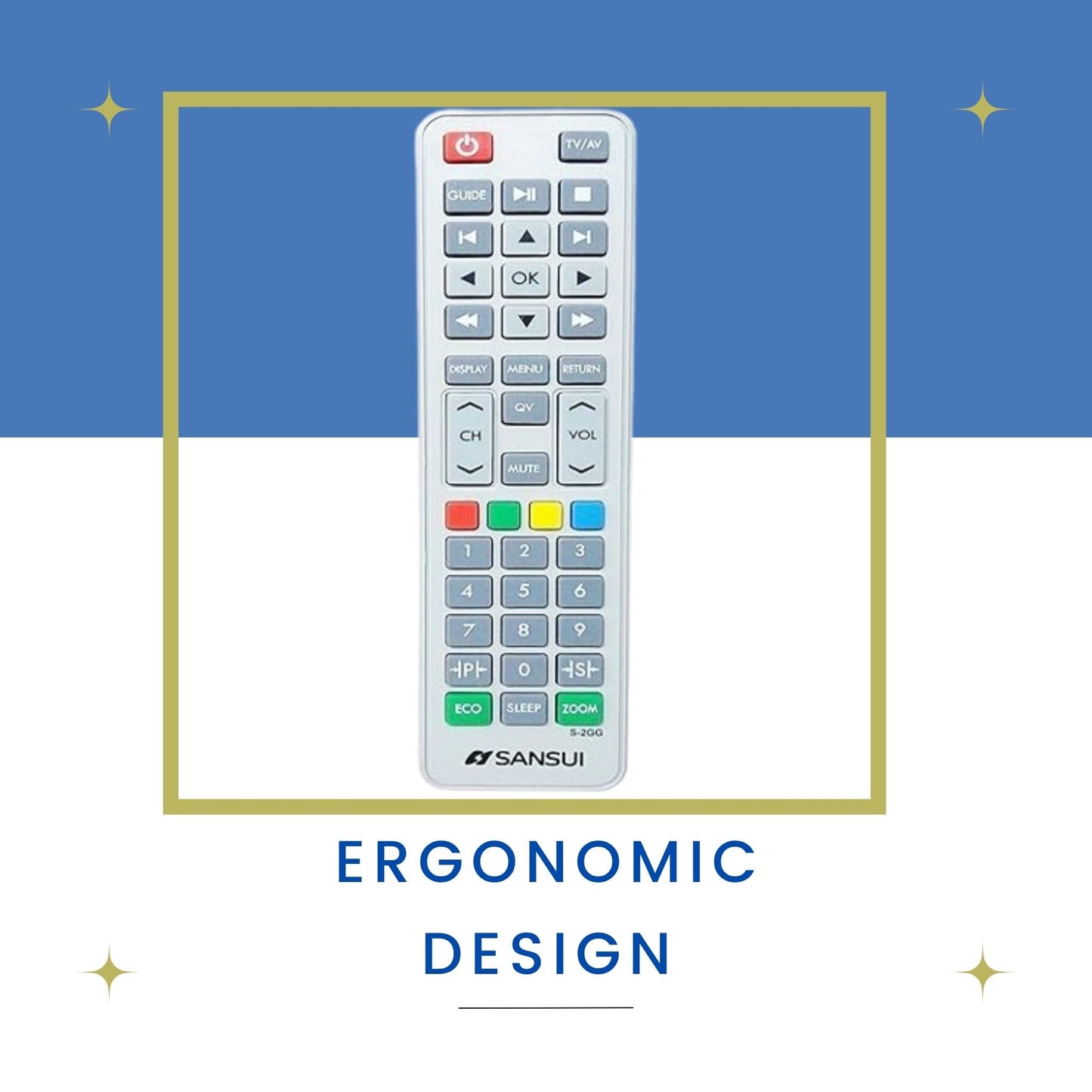 Sansui TV Remote Control S-2Gg – Perfect Replacement for LED & LCD Models. - Flymaster Shop