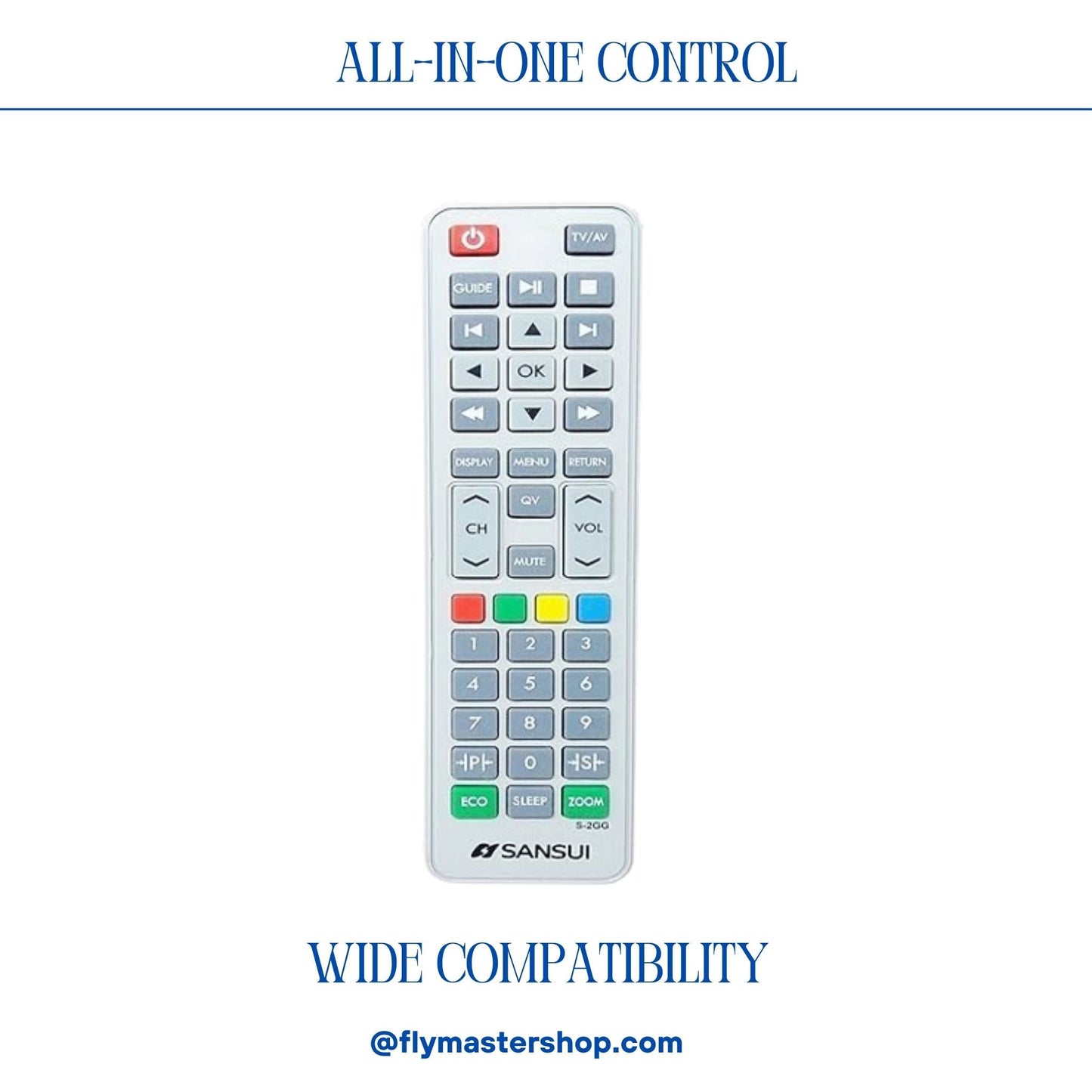 Sansui TV Remote Control S-2Gg – Perfect Replacement for LED & LCD Models. - Flymaster Shop