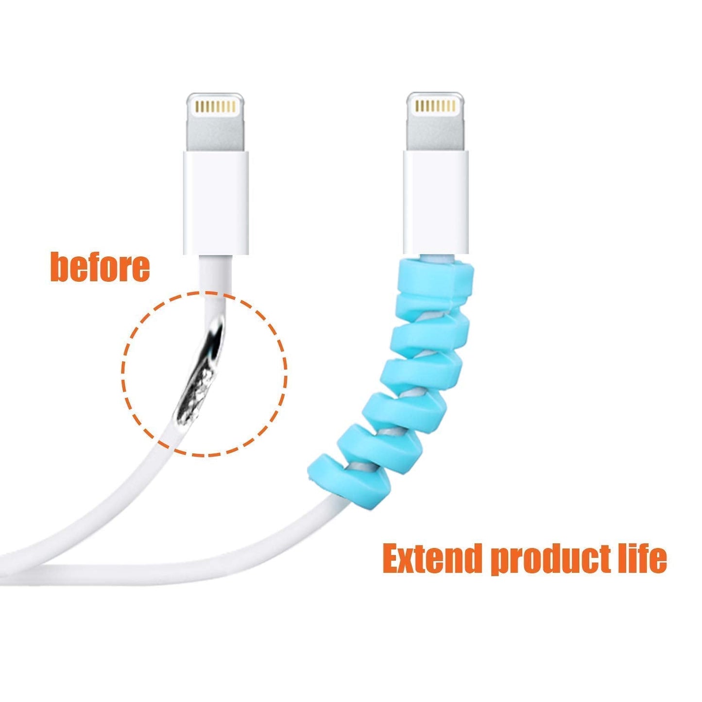 Set of 5 Spiral Cable Protectors, Charging and Data Cables, Earphone Cable Cover | Electronics Accessories | Protects and Organizes Cables, Durable and Flexible Design - Flymaster Shop