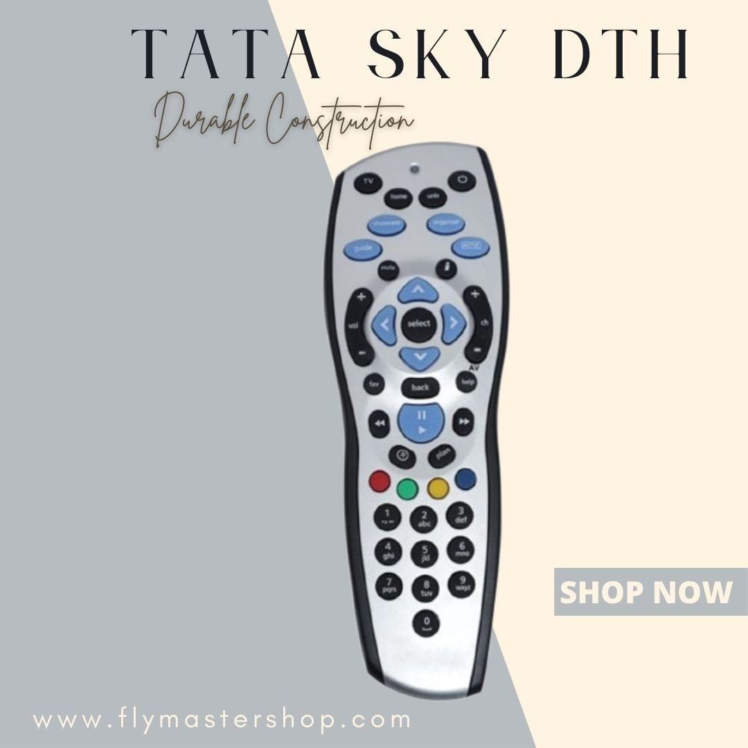Universal Remote Control for Tata Sky, Tata Play HD+ & Plus – Manage Entertainment with Recording Functionality (Pack of 1) - Flymaster Shop