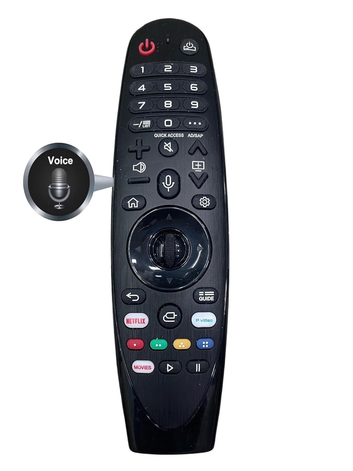 Voice Magic Remote AKB75855501 for LG Smart TV – Replacement for AN-MR20GA MR19BA MR18BA MR650A with Pointer & Hotkeys (Netflix, Prime Video, Movies) - Flymaster Shop