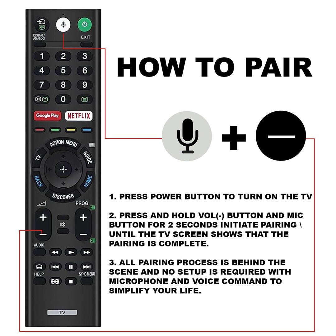 Voice Replacement Remote for Sonyy and Bravia TVs – Compatible with All Sony 4K UHD, LED, LCD, HD Smart TVs, and Android TV Models. - Flymaster Shop