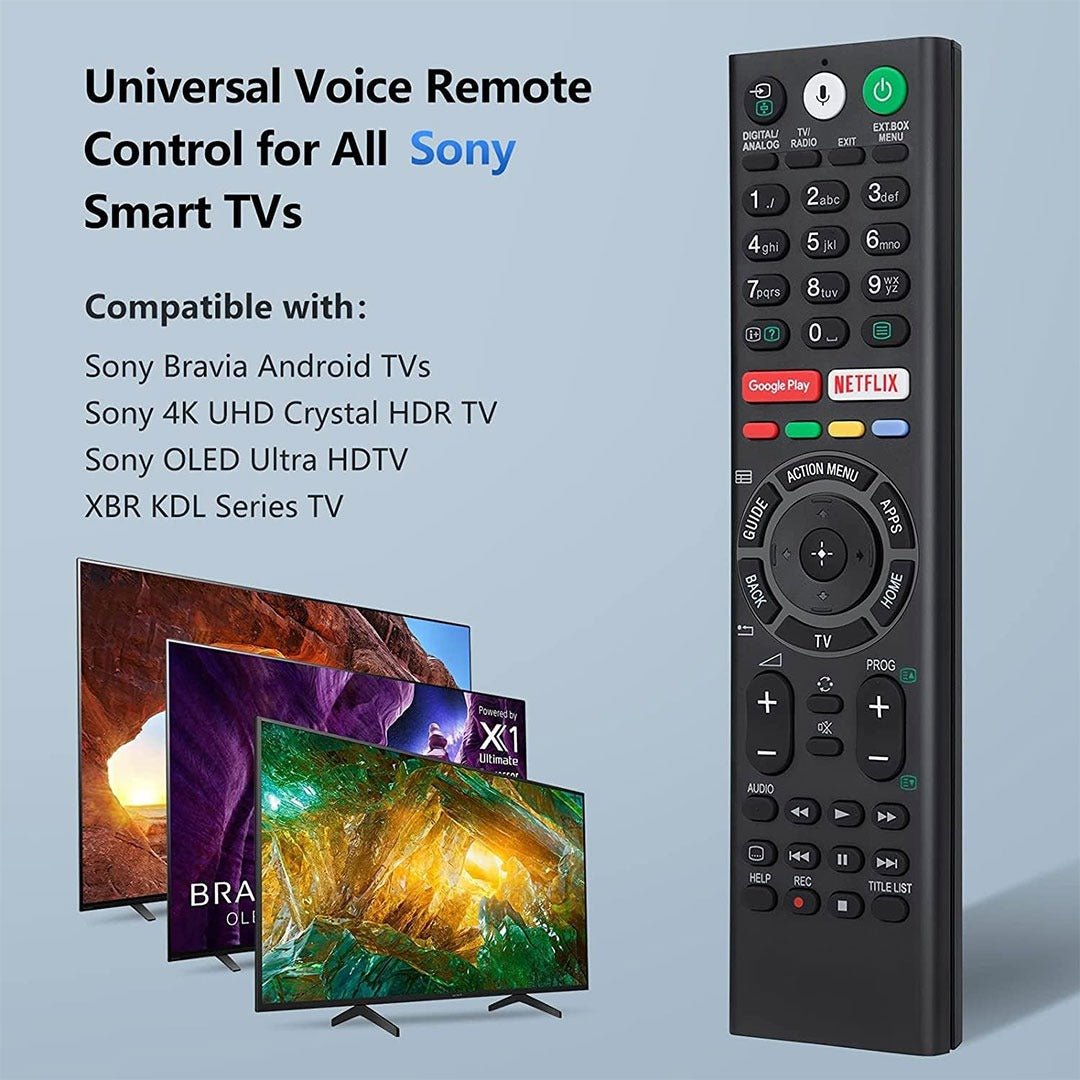 Voice Replacement Remote for Sonyy and Bravia TVs – Compatible with All Sony 4K UHD, LED, LCD, HD Smart TVs, and Android TV Models. - Flymaster Shop