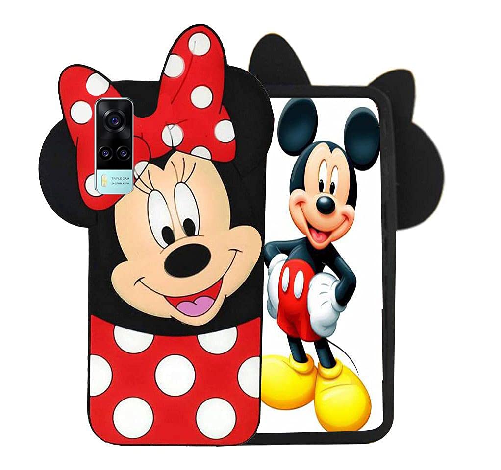 Mickey Mouse Case Cover for Redmi 10I -|3D Cute Printed | Soft Silicone Rubber Back Cover Compatible with MI 10i (Black)