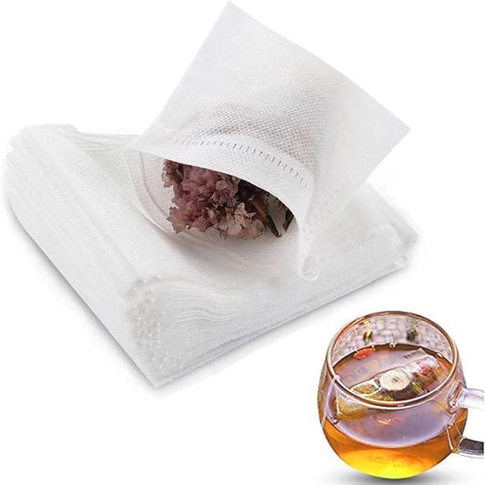 100pcs Transparent White Disposable Tea Filter Bags – Empty Tea Bags for Loose Leaf Tea, Herbal Tea, Coffee, and More (5x7cm) - Flymaster ShopFlymaster ShopRKT - Tea Bags 100