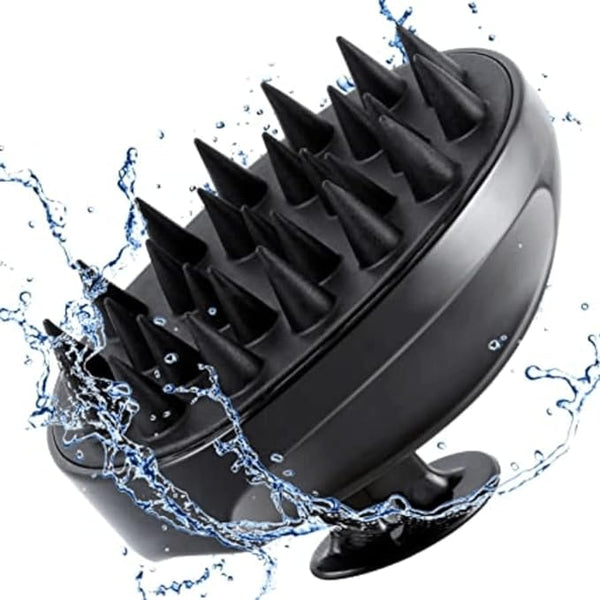 Hair Scalp Massager, Shampoo Brush | Personal Care |  Anti Dandruff Removal, Head Massager, Soft Silicone Bristles Comb Scrubber, Men and Women (BLACK)