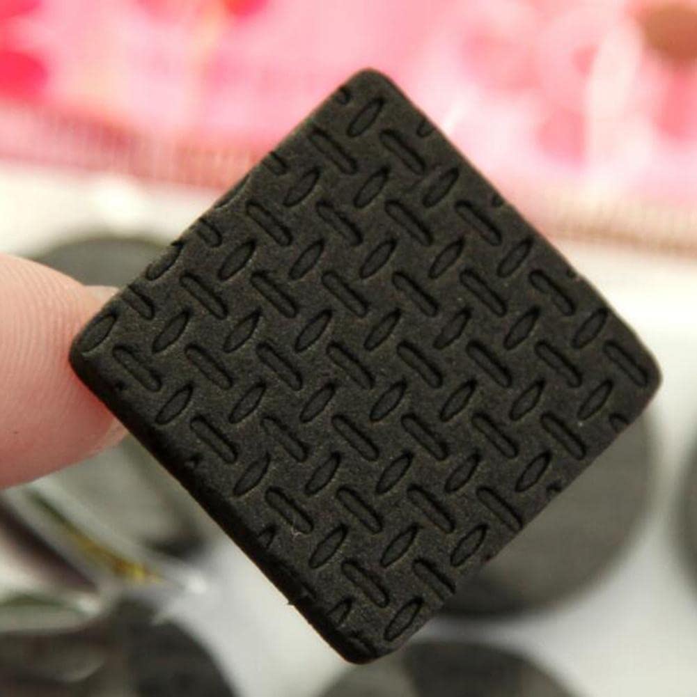 18Pc Self Adhesive Black Square Soft EVA Like Rubber Furniture Protection Non Slip Anti Skid Scratch Proof Buffer Bumper Floor Noise Insulation Bush Leg Pads Guards - Flymaster Shop
