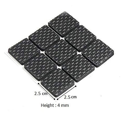 18Pc Self Adhesive Black Square Soft EVA Like Rubber Furniture Protection Non Slip Anti Skid Scratch Proof Buffer Bumper Floor Noise Insulation Bush Leg Pads Guards - Flymaster Shop