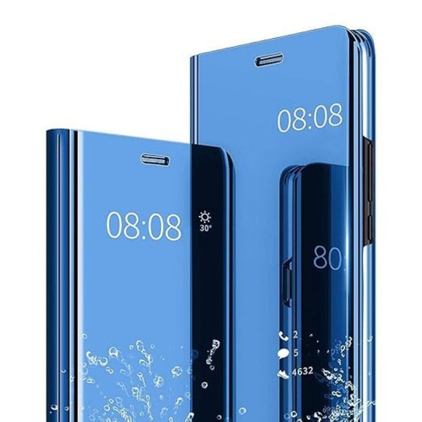 OnePlus 7T Clear View Electroplate Mirror Protective Leather Flip Cover with Glass - Premium, Stylish, and Durable Case for Ultimate Protection and Functionality.