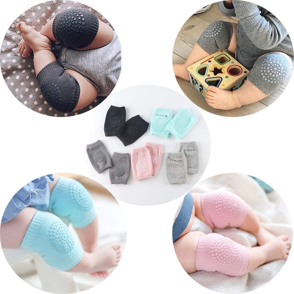 2 Pair Baby Knee and Elbow pad Baby Crawling Elbow pad Baby Leg Warmer Baby Kneecap (Multi Color) - Flymaster Shop