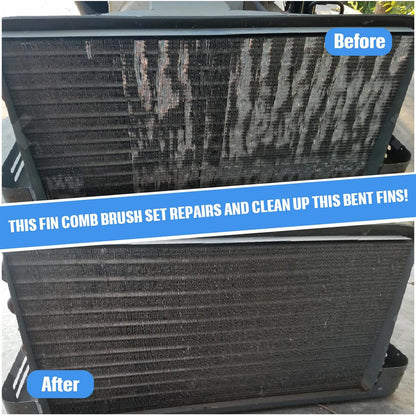 2-Piece Fin Comb Set – AC Condenser Coil Straightener Tool Kit for Radiator & Evaporator Cleaning (FCR6 + Stainless Steel) - Flymaster Shop