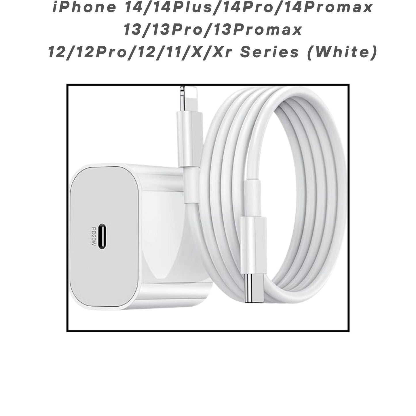 20W MFi - Certified Fast Charger & Cable for iPhone 14/13/12/11/X/XR Series – White - Flymaster ShopFlymaster Shop20W - charger - white