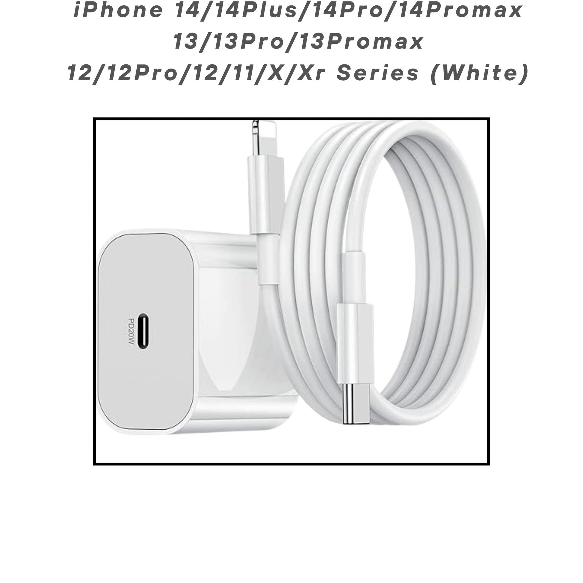 20W MFi - Certified Fast Charger & Cable for iPhone 14/13/12/11/X/XR Series – White - Flymaster ShopFlymaster Shop20W - charger - white