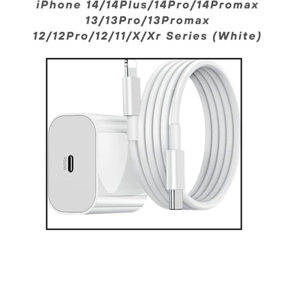 20W MFi-Certified Fast Charger & Cable for iPhone 14/13/12/11/X/XR Series – White - Flymaster Shop