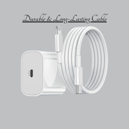 20W MFi-Certified Fast Charger & Cable for iPhone 14/13/12/11/X/XR Series – White - Flymaster Shop