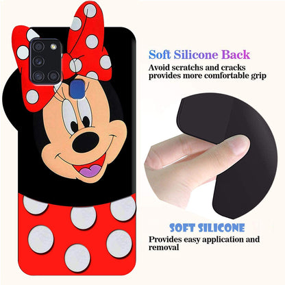 Mickey Mouse Case Cover for Redmi 10I -|3D Cute Printed | Soft Silicone Rubber Back Cover Compatible with MI 10i (Black)
