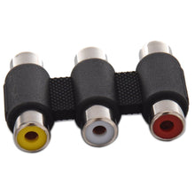 AV Audio Video | Electronics Accessories |  Allows for Easy Coupling of 3 RCA Female Connectors - Pack of 2