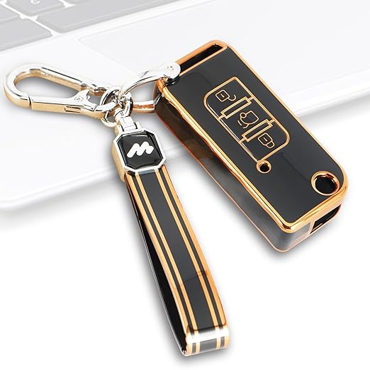 Mahindra XUV-500, Bolero Flip Key | Car Key Covers |  Protects and Decorates Keys in Black (Pack of 1)