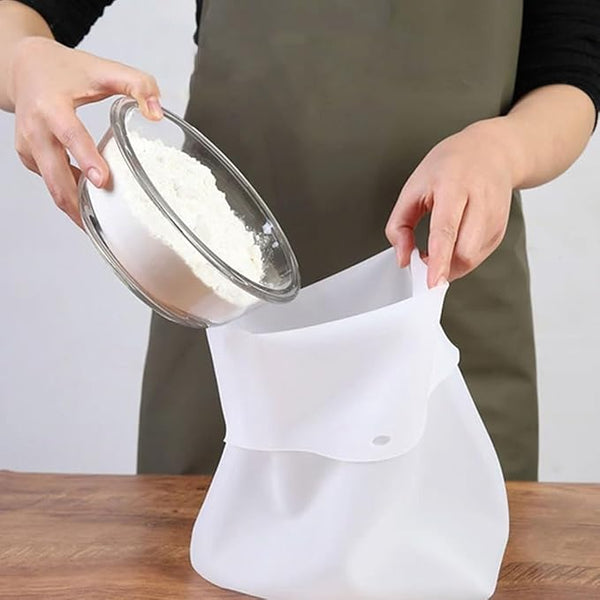 Premium Silicone Knead Dough and Sous Vide Bag - Ideal for Bread, Pizza, Frozen Meals, and Meal Prep (Pack of 1).