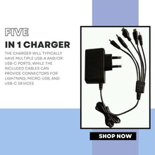 Charger | Flymaster 5 In 1 | Universal Compatibility, Includes Cable