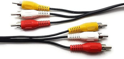 3 RCA Male to Male | Audio Video Cable | HDTV, LCD LED TV, Sound Bar, Set Top Box & Home Theater Studio | Black, High Quality Sound and Picture Transfer - Flymaster Shop