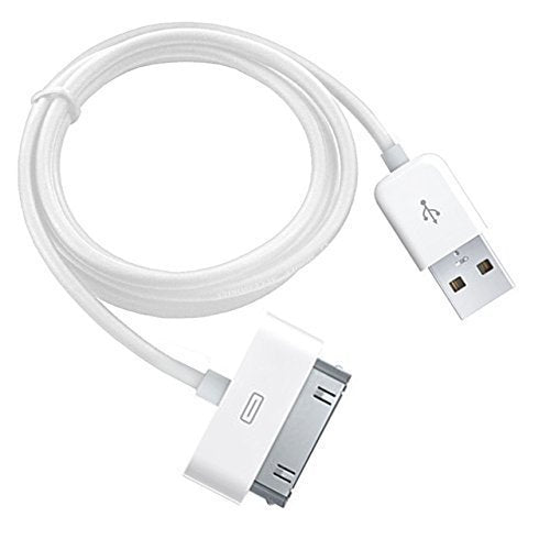 30 Pin USB Data Cable Charger – Compatible with iPhone 4/4S, iPad 2, iPod, iPhone 3G/3Gs (White) - Flymaster ShopFlymaster ShopB0BRWHWTJ9