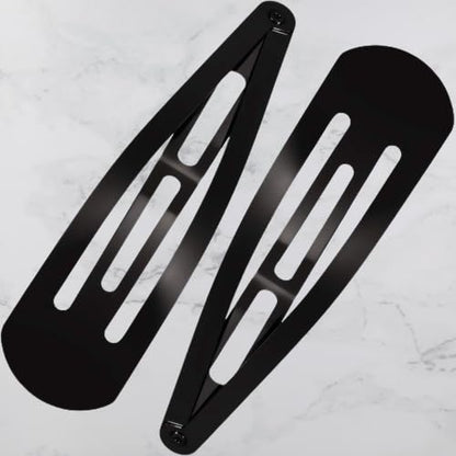 40 Pack Black 2 Inch Barrettes with Metal Snap Clips | Hair Accessories | Women